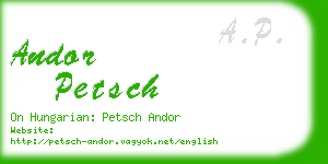 andor petsch business card